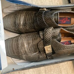 Giorgio Brutini Snakeskin Patterned Loafers in Gray